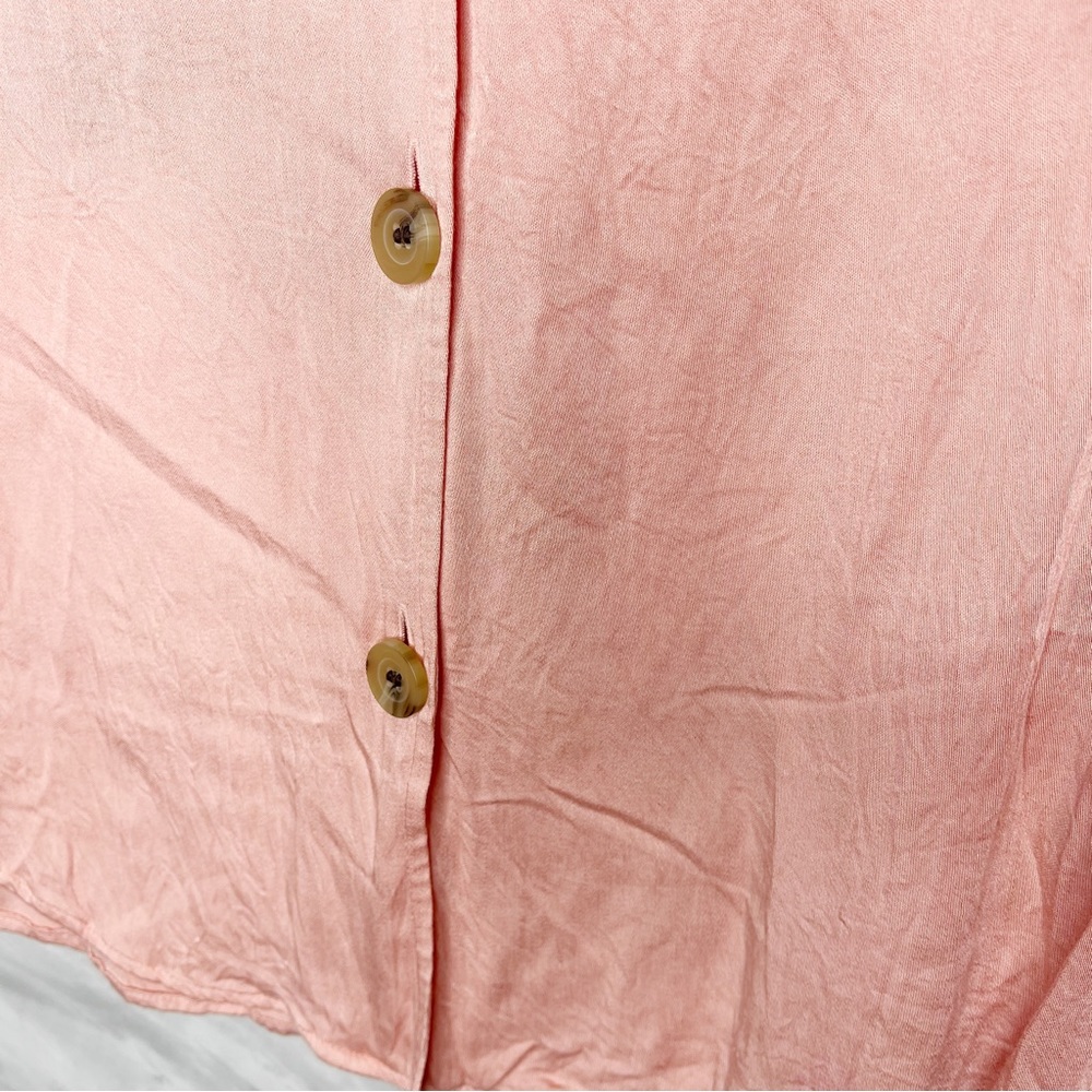 Something Navy Pink Button Up Medium - image 5